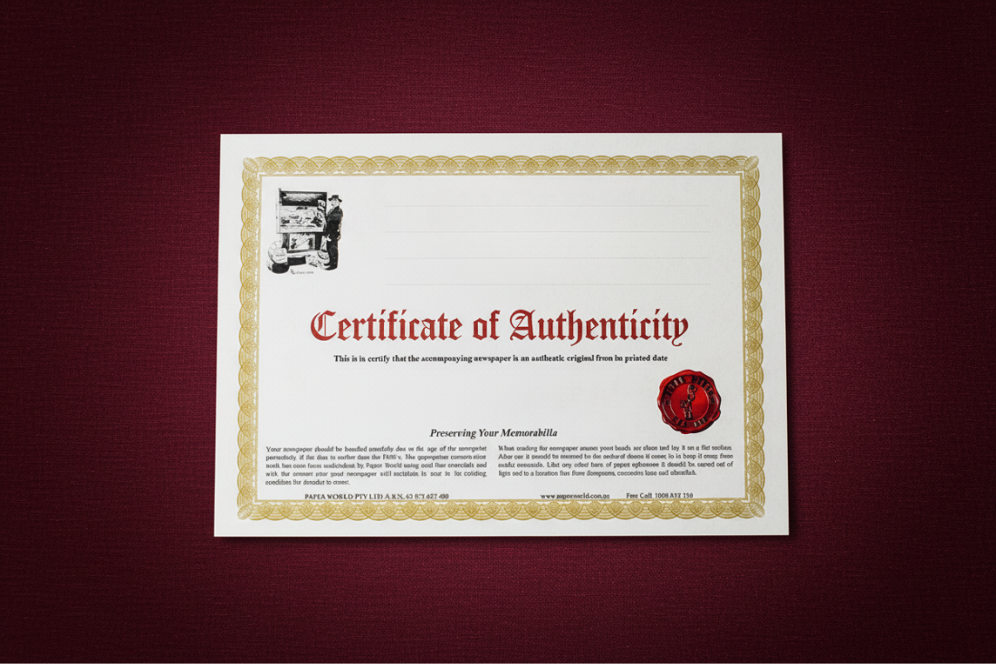 Certificate of Authenticity